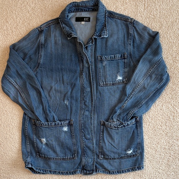 Kut from the Kloth Jackets & Blazers - Kut from the Kloth Distressed Lightweight Llysa Jean Jacket